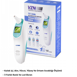 Vzn Temassız Kulaktan Ateş Ölçer EI04 2'si 1 arada